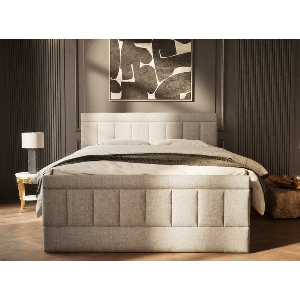 Šedá boxspring postel s úložným prostorem 180x200 cm Caya – Maison de Rêve-image-4