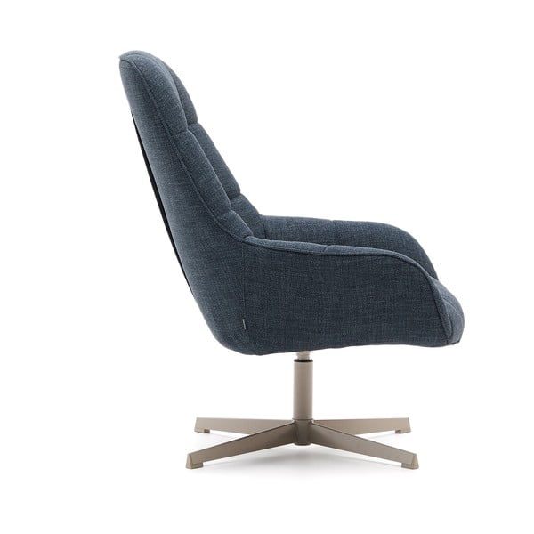 Otočné křeslo šedomodré Jaspe – Kave Home-image-3