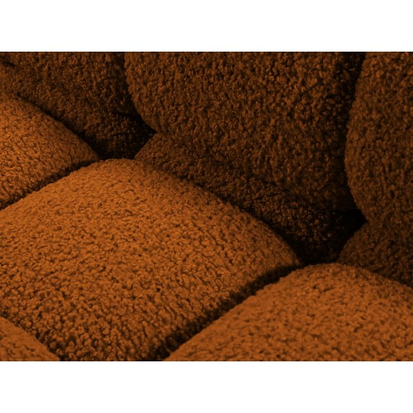 Oranžový modul pohovky z textilie bouclé (pravý roh) Bellis – Micadoni Home-image-1
