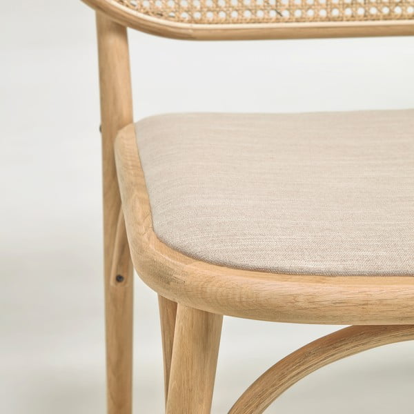 Křeslo s výpletem z třtinového výpletu v béžovo-přírodní barvě Doriane – Kave Home-image-4