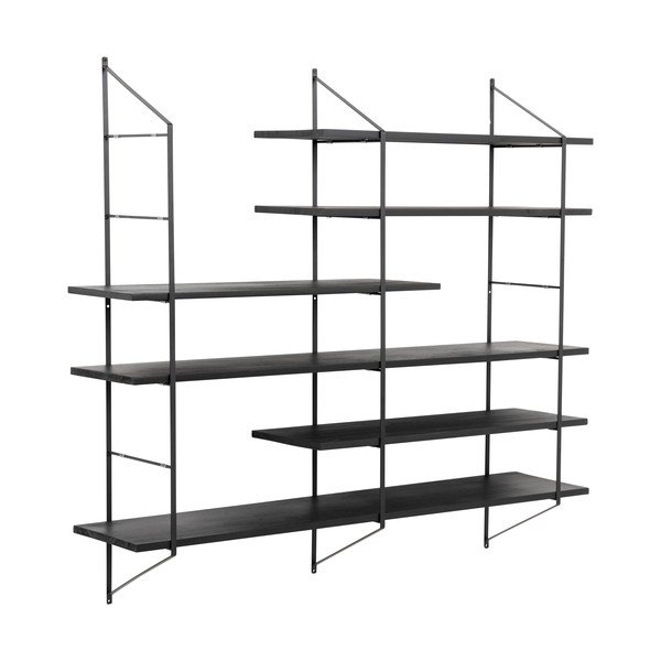 Černá patrová police z masivu pavlovnie 120 cm Belfast – Actona-image-2