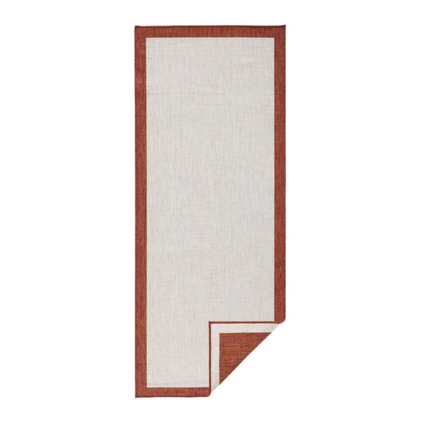 Červeno-krémový venkovní koberec NORTHRUGS Panama, 80 x 250 cm