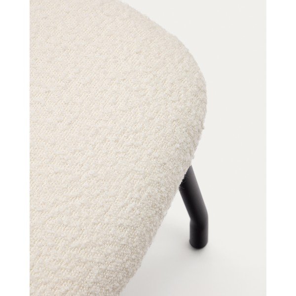 Krémový taburet z textilie bouclé Belina – Kave Home-image-3