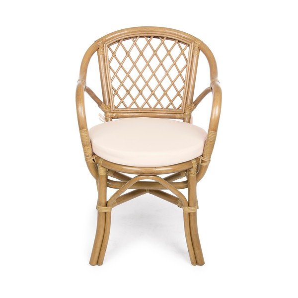 Dřevěná/ratanová zahradní židle v přírodní barvě Athina – Bizzotto-image-2