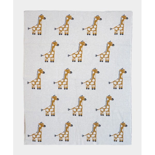 Béžová bavlněná dětská deka 100x80 cm Giraffe - Rocket Baby