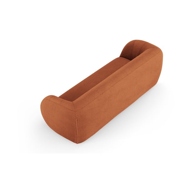 Oranžová pohovka z textilie bouclé 230 cm Essen – Cosmopolitan Design-image-3