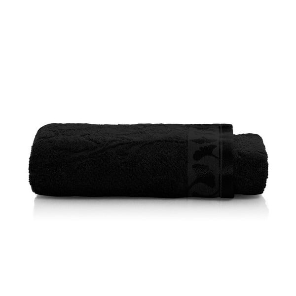 Černý ručník z bambusových vláken Maison Carezza Italia, 50 x 100 cm