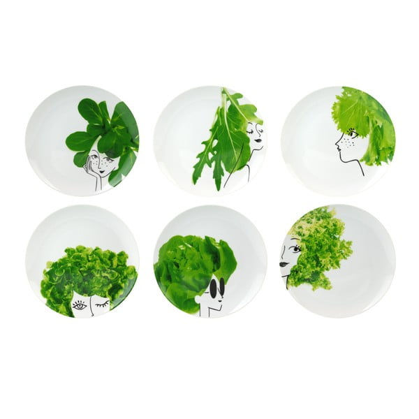 Sada 6 porcelánových salátových misek Le Studio Mes Petites Salades Plates, ⌀ 25 cm