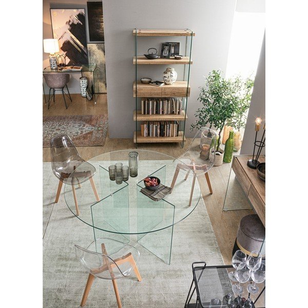 Skleněný kulatý jídelní stůl ø 130 cm Iride – Bizzotto-image-2