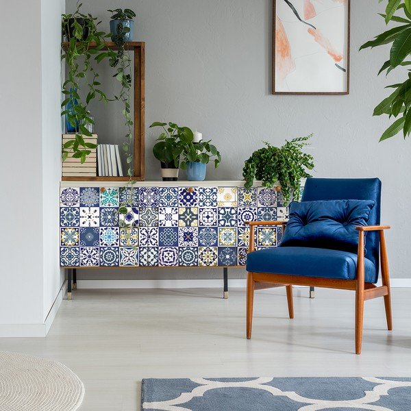 Sada 60 samolepek na nábytek Ambiance Oliviana, 10 x 10 cm