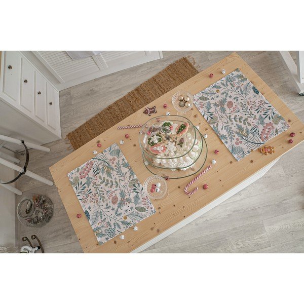 Vánoční látkové prostírání v sadě 2 ks 45x35 cm Pastel Christmas - Butter Kings-image-1