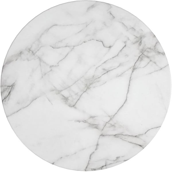 Bílý/ve zlaté barvě kulatý konferenční stolek s deskou v dekoru mramoru ø 79 cm Gwyneth – CosmoLiving by Cosmopolitan-image-2