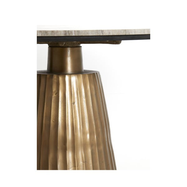 Kulatý jídelní stůl v bronzové a přírodní barvě s deskou v dekoru mramoru ø 100 cm Rianne – Light & Living-image-4