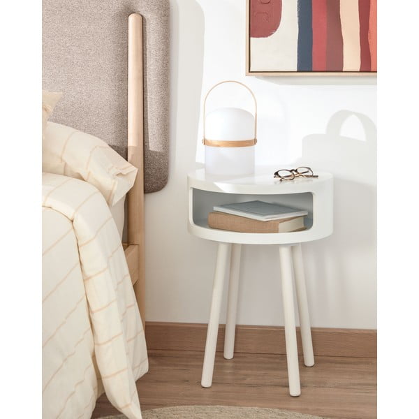 Bílý odkládací stolek s úložným prostorem Kave Home Bruk-image-1