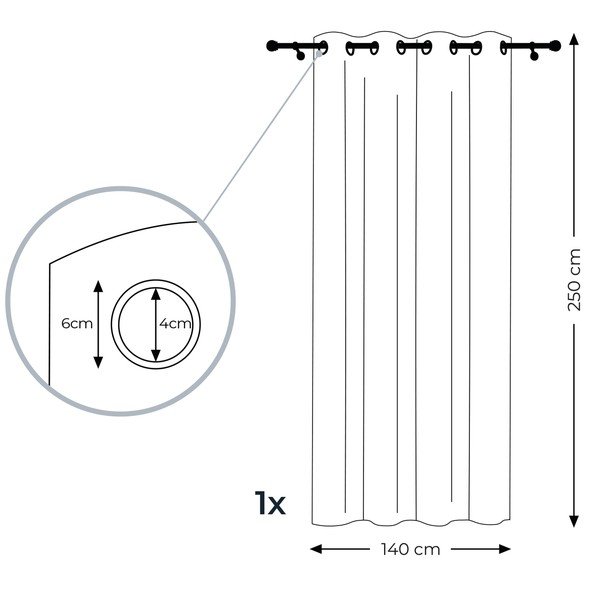 Bílo-hnědý závěs AmeliaHome Irvelette Eyelets, 140 x 250 cm-image-3