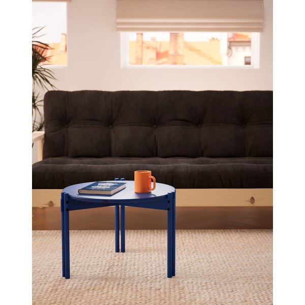 Modrý kulatý konferenční stolek z borovicového dřeva ø 60 cm Sticks – Karup Design-image-3