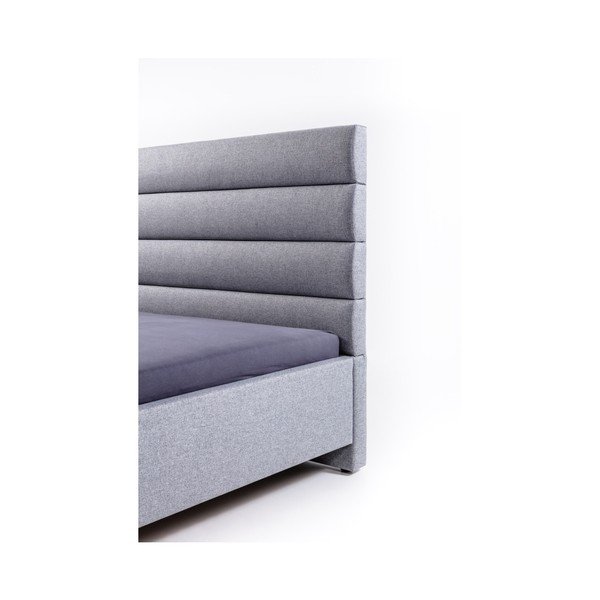 Světle šedá postel Polstrin Karpó, 180 x 200 cm-image-1