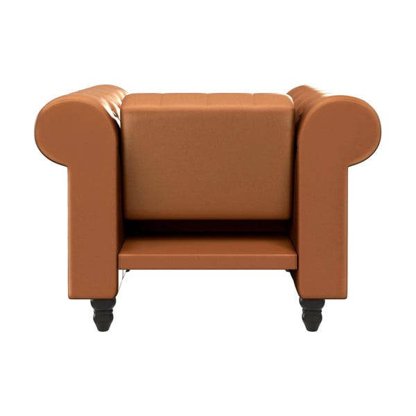 Koňakově hnědé křeslo chesterfield z imitace kůže Felix – Støraa-image-4