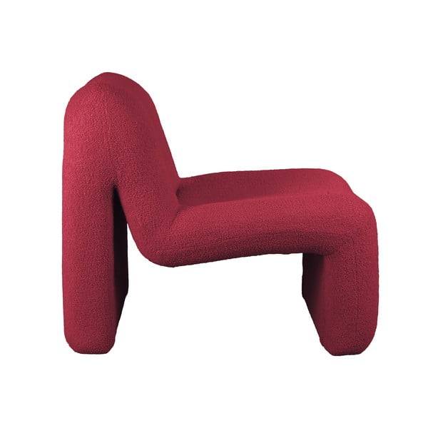 Červeno-vínové křeslo z textilie bouclé Fuerza – Leitmotiv-image-1