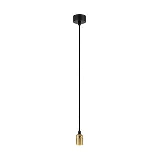 Černé závěsné svítidlo bez stínidla s objímkou ve zlaté barvě Sotto Luce Uno
