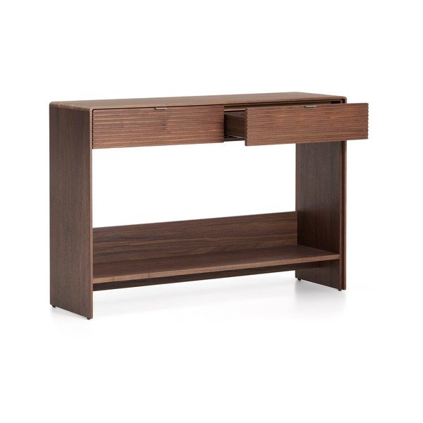 Komoda v dekoru ořechu v tmavě přírodní barvě 120x81x35 cm Norlen – Kave Home-image-4