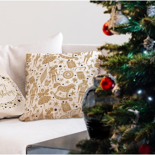 Povlak na polštář s vánočním motivem 45x45 cm Golden Nut Cracker – Butter Kings-image-2