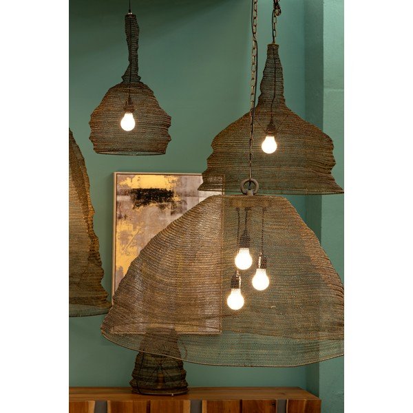 Ocelové závěsné svítidlo v mosazné barvě Amish – Bizzotto-image-1