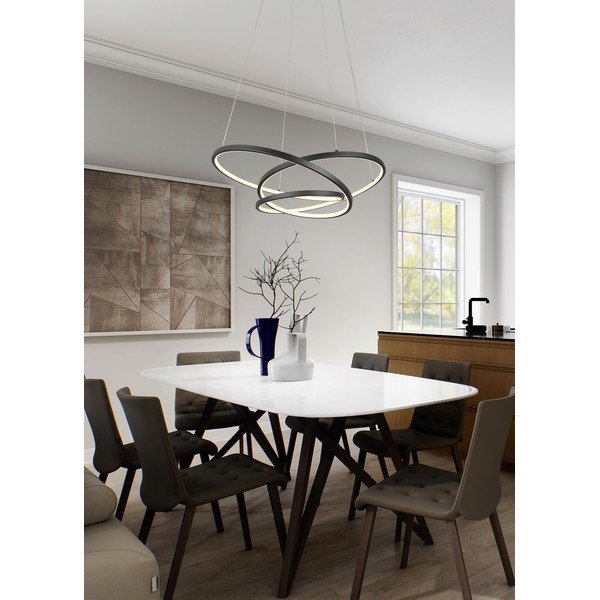 Matně černé LED stmívatelné závěsné svítidlo Darvin – Trio-image-1