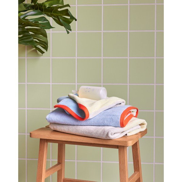 Modrá froté bavlněná osuška 70x140 cm Block – Hübsch-image-3