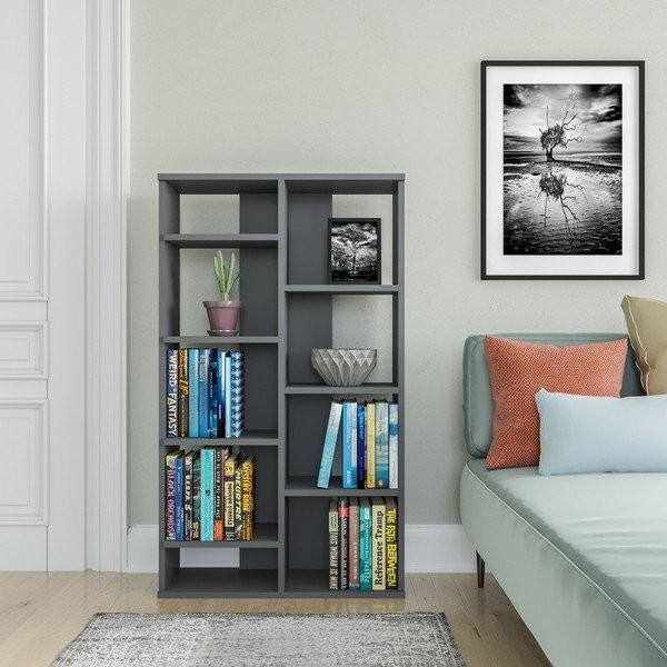 Antracitová knihovna 72x124 cm Keota – Kalune Design-image-1