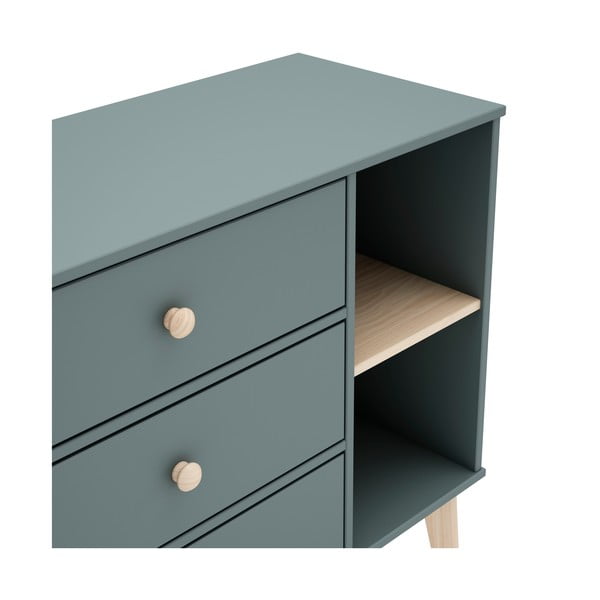 Dětská komoda šedozelená 90x81x40 cm Esteban – Marckeric-image-1