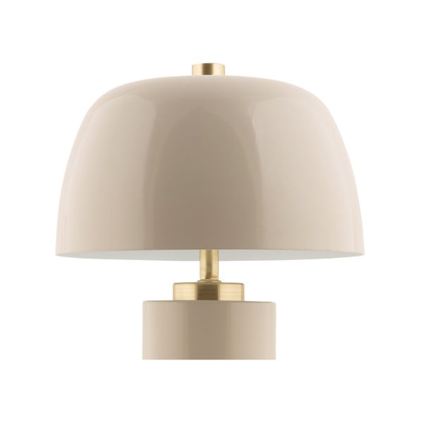 Krémová LED stmívatelná stolní lampa s kovovým stínidlem (výška 30 cm) Freya – Leitmotiv-image-3