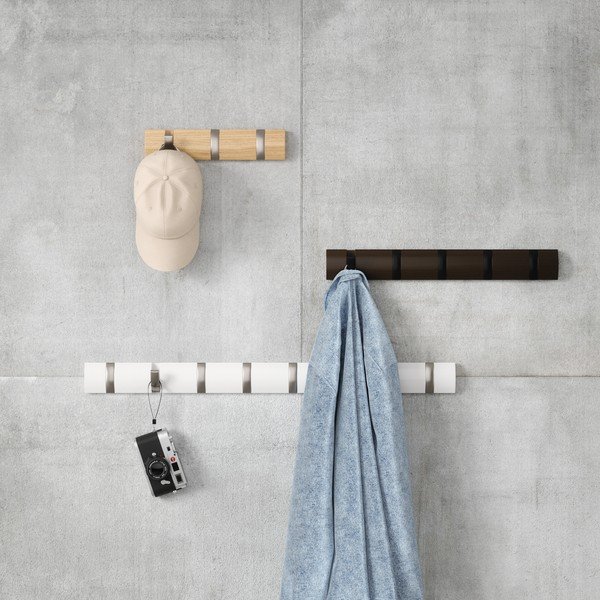Matně bílý nástěnný věšák z borovicového dřeva 81 cm Flip – Umbra-image-2