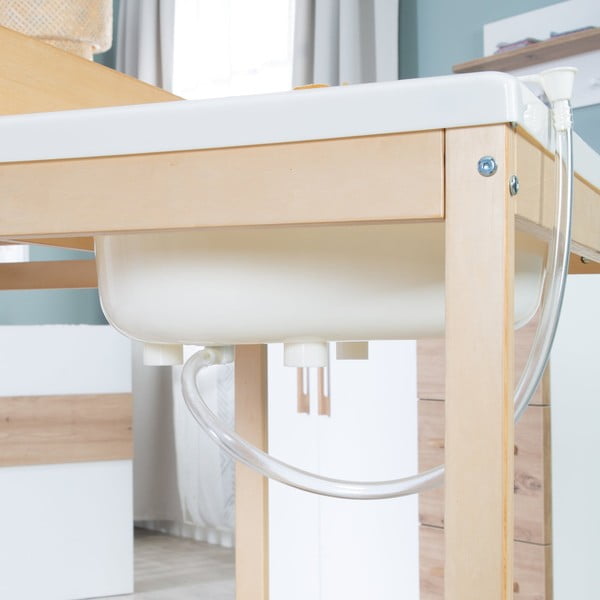 Přebalovací pult v dekoru břízy v bílo-přírodní barvě Baby Pool – Roba-image-3