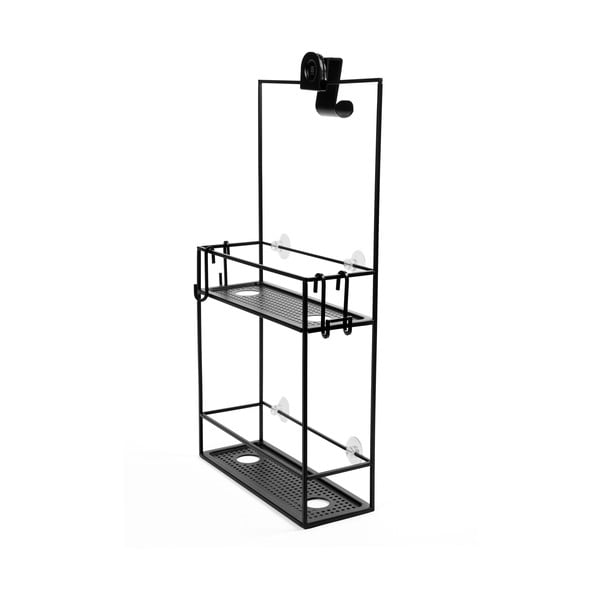 Černá závěsná ocelová koupelnová polička Cubiko – Umbra-image-3
