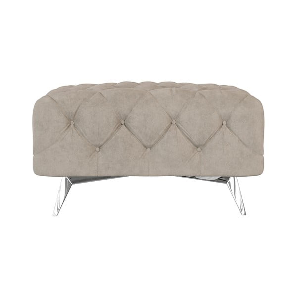 Šedobéžová sametová podnožka Chelsea – Ropez