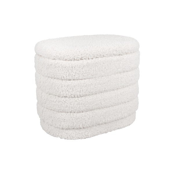 Bílý oválný puf s úložným prostorem Leitmotiv Cuddly-image-4