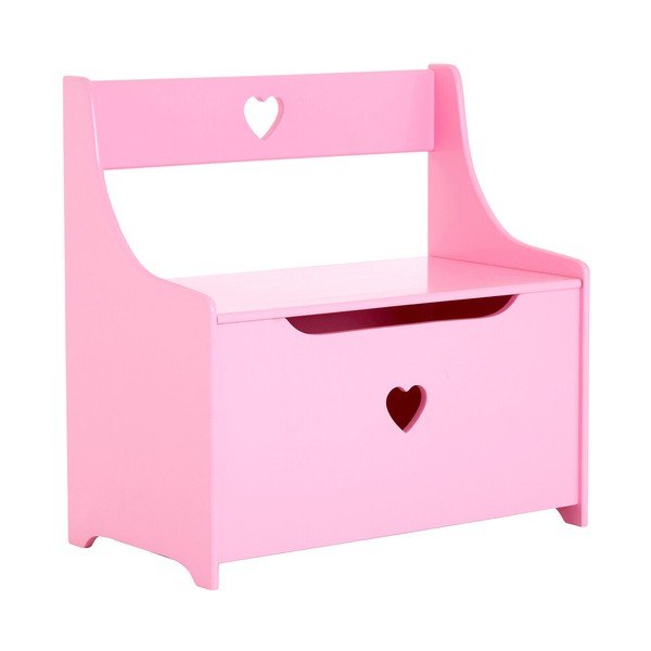 Růžová dětská skříňka s lavicí 60x62x34 cm Pink Heart – Premier Housewares