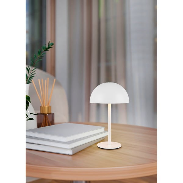 Matně bílá LED stolní lampa s kovovým stínidlem (výška 21 cm) Munoz – Trio-image-1