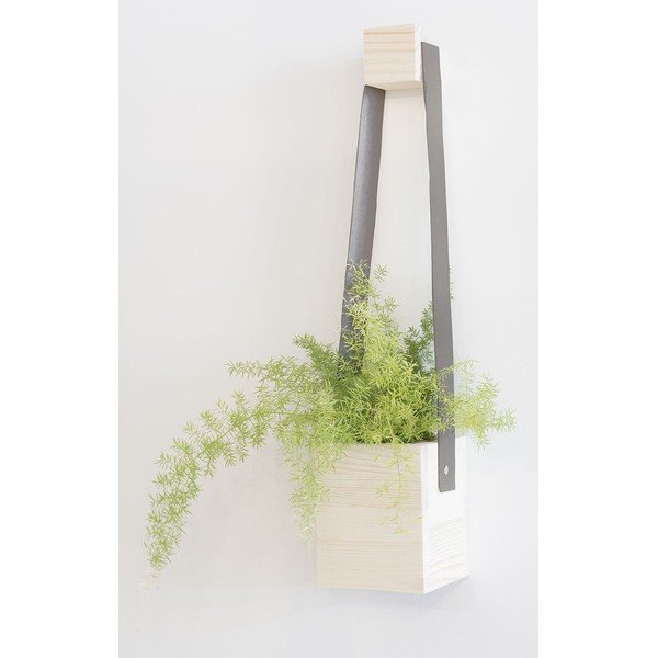 Šedý květináč z jedlového dřeva Surdic Colgante, 17 x 62 cm-image-1