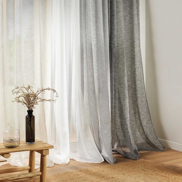 Slonovinová voálová záclona 140x240 cm Carlin – douceur d'intérieur-image-1