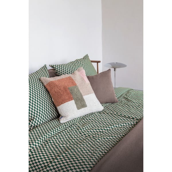 Zeleno-béžové povlečení na jednolůžko z bavlněného saténu 140x200 cm Mini – Mette Ditmer Denmark-image-2