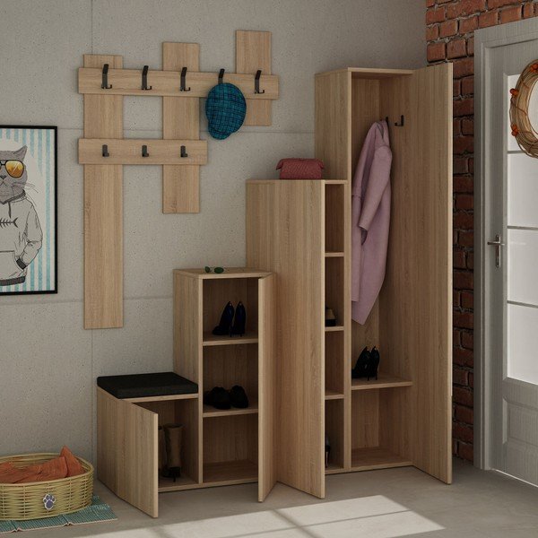 Set skříně a nástěnného věšáku Homitis Up Sonomo-image-3