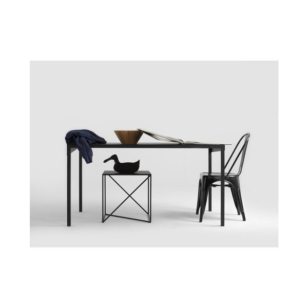 Černý kovový jídelní stůl CustomForm Obroos, 140 x 80 cm-image-1