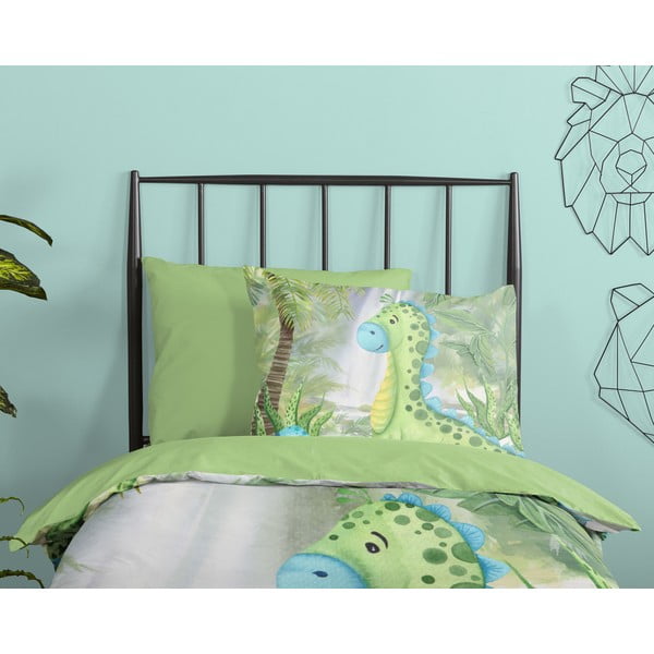 Zelené bavlněné dětské povlečení na jednolůžko/prodloužené 140x220 cm Dani – Good Morning-image-2