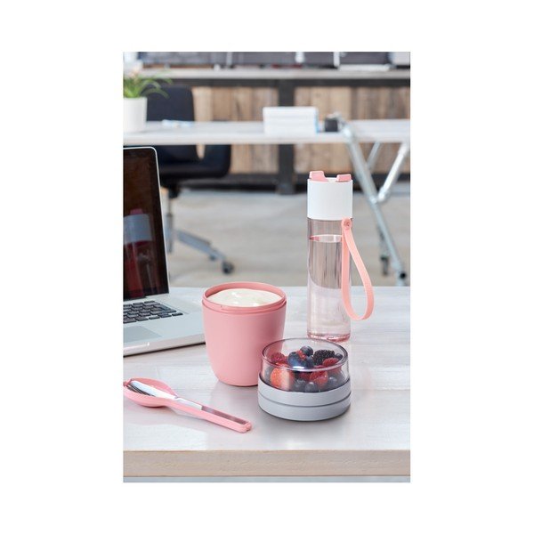 Růžový svačinový box na jogurt Mepal Ellipse-image-3