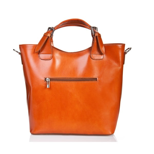 Koňakově hnědá kožená kabelka Massimo Castelli Valeria-image-1