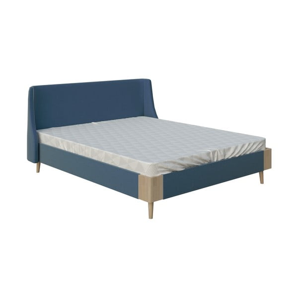 Modrá dvoulůžková postel ProSpánek Lagom Side Soft, 180 x 200 cm