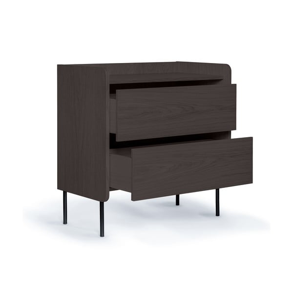 Černá vysoká komoda v dekoru dubu 80x82 cm Wrap – Bonami Selection-image-3