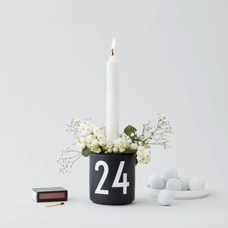 Černý porcelánový svícen Design Letters
